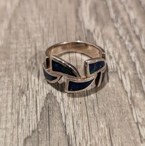 Sterling silver ring with blue/green stone